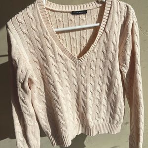 Brandy Melville light pink cable knit sweater